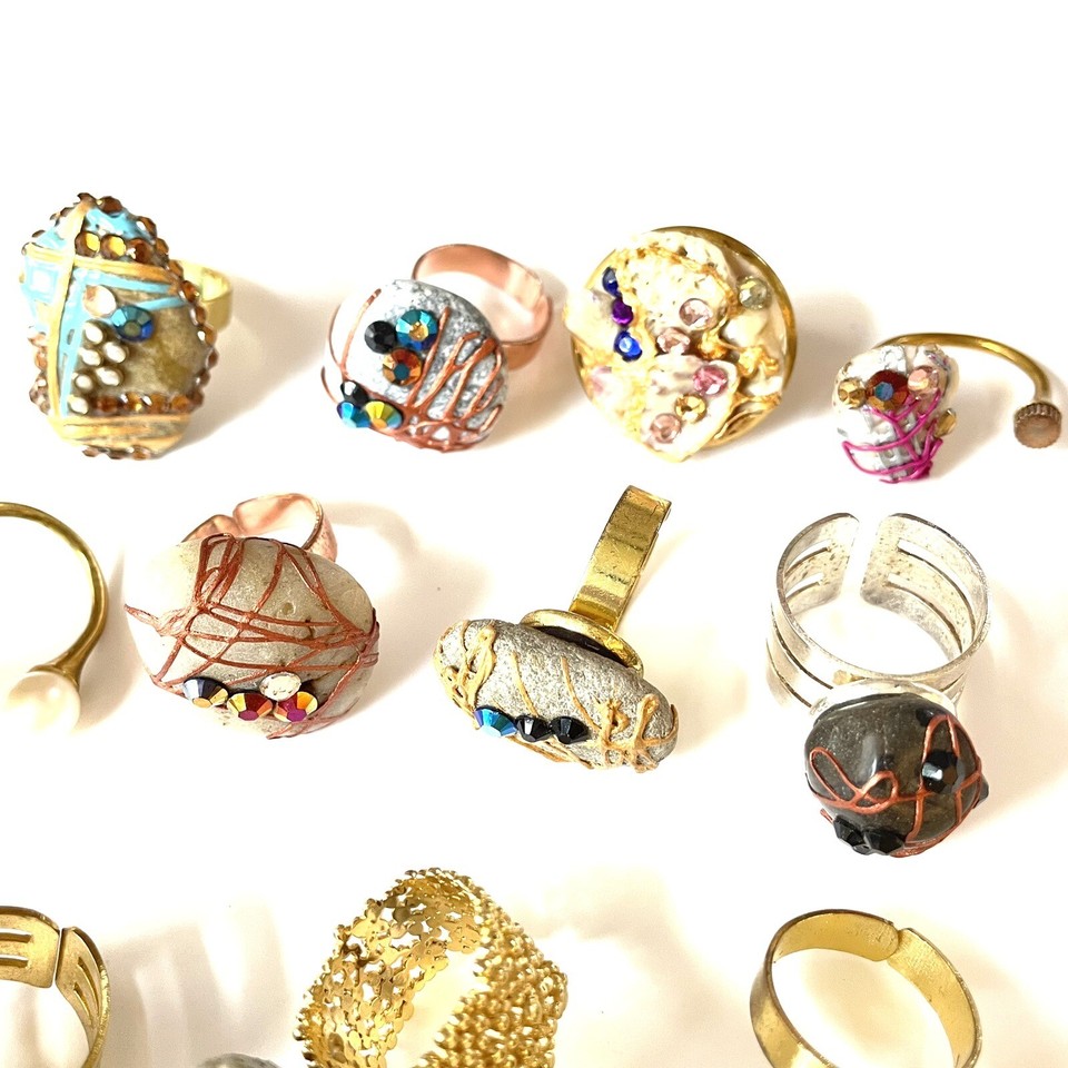 Geometric Rocks With Texture Jewelry Lot Rings FASHION STONES Free Shipping buy it now | eBay