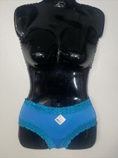 Momentum Blue Lace Nylon Brief Panty Sissy Underwear Knickers Size Small