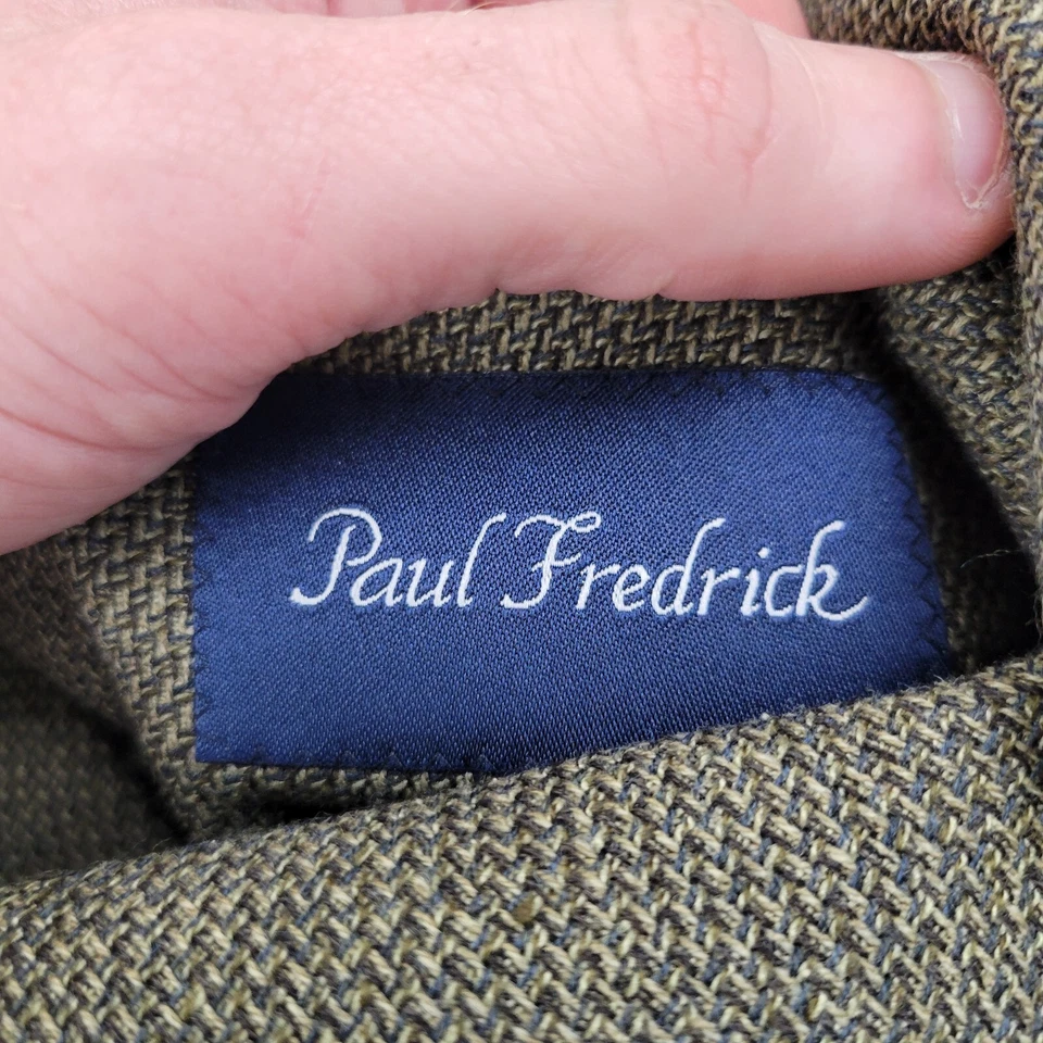 Blazer Paul Fredrick Para Hombres 38S Lana Marrón Espiga Traje Chaqueta Abrigo Deportivo Foto 3 de 4