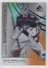 2019 SP Game Used Authentic Rookies Orange Rainbow 12/114 Elvis Merzlikins 8tn