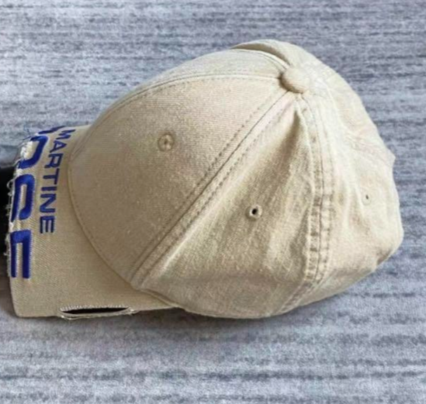 Martine Rose 2024SS CUT PEAK CAP logo embroidered color beige