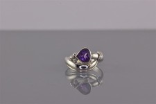 Sterling Silver Pear Cut Purple Amethyst Wrap Around Band Ring 925 Sz: 6