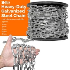 Premium Toughened Steel Chain | Zinc Plated | sizes 2.5mm - 8.0mm | many lengths