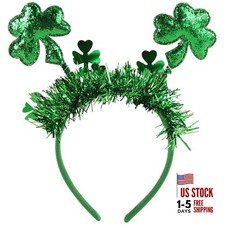 St Patricks Day Headband Glitter Green 1 Count Pack of 1 Glitter Shamrock