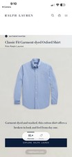 Ralph Lauren XL Blue Garment-dyed Oxford Classic Fit Long Sleeve Button-Up