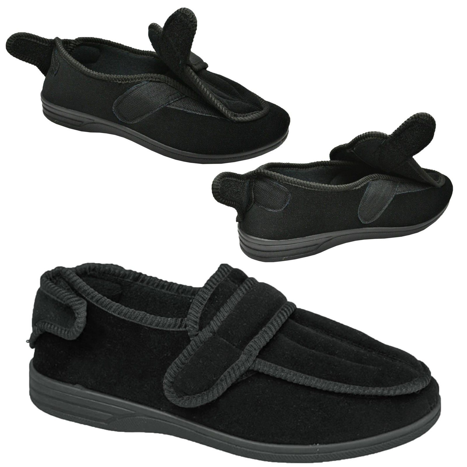 SAOLA Pantofole Uomo Extra EEE Fit Ampia Apertura Diabetico Ortopedico Casa Suola Rigida