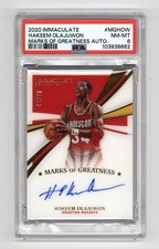 Hakeem Olajuwon /75 PSA 2020 Panini Immaculate Marks Of Greatness Auto #MG-HOW