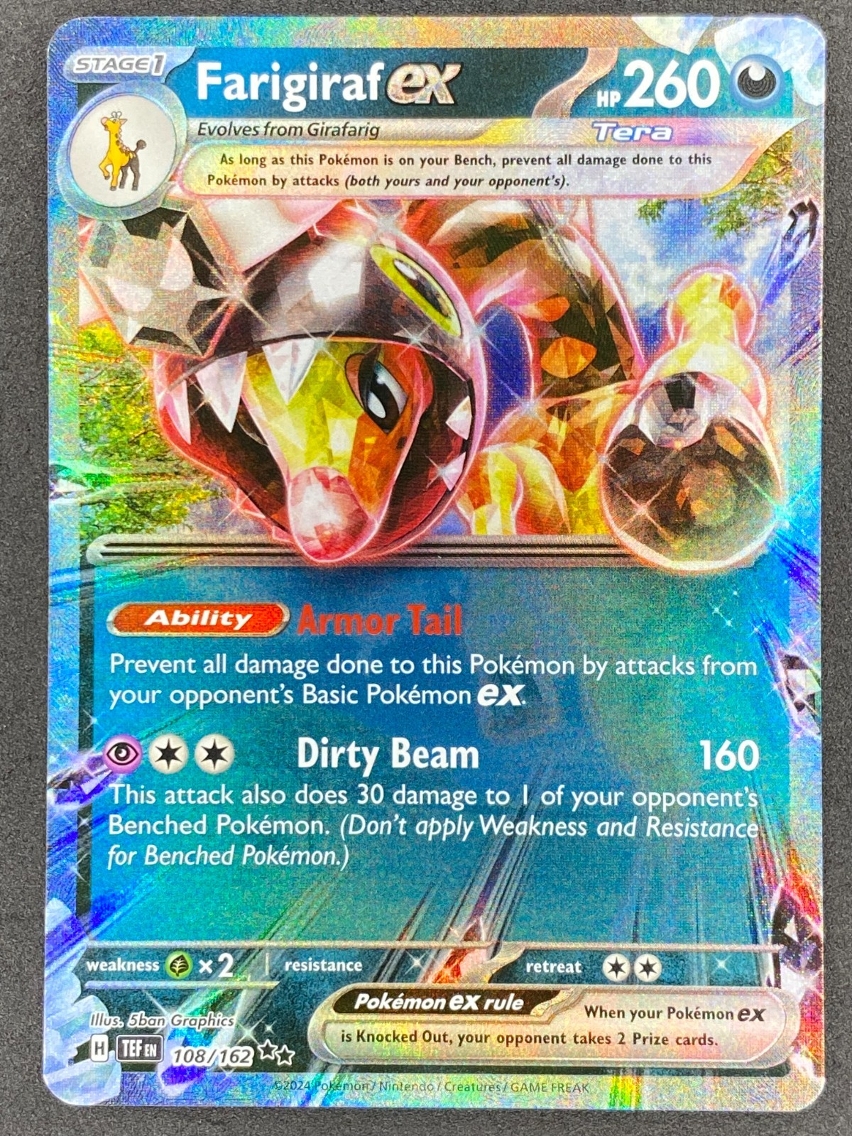 Pokémon Farigiraf ex 108/162 TEF Temporal Forces NM