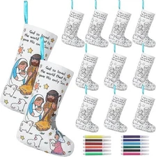 DIY Christmas Stockings Color Your Own Religion Stockings Religious Crafts