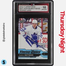 2016 UPPER DECK #201 AUSTON MATTHEWS YOUNG GUNS RC ROOKIE KSA 10