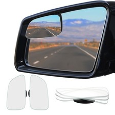 Blind Spot Mirror 2pcs Large Frameless Hd Glass Convex Wide Angle For Car Truck