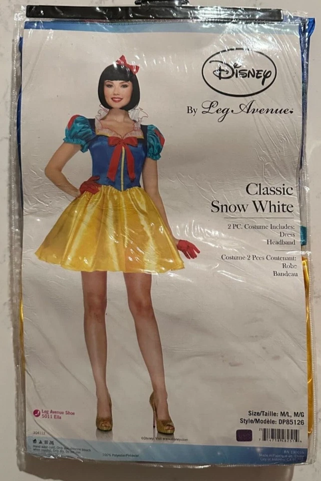 Disfraz de Avenida Pierna Blancanieves para Mujer CON Diadema, Talla M/L, TOTALMENTE NUEVO Foto 2 de 4