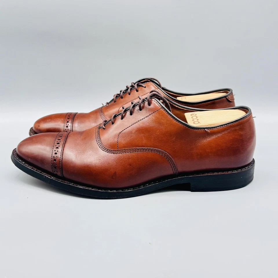 Allen Edmonds Zapatos Para Hombres 9 E Cuero Marrón Quinta Avenida Oxford Gorra Puntera Vestido Foto 4 de 4