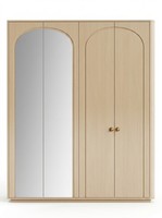 Kleiderschrank Spiegel Beige Modern Luxus Schrank DrehtüRenschrank
