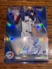 2019 Bowman's Best of '19 Blue RC Ref Auto Cavan Biggio 3/150 Toronto Blue Jays