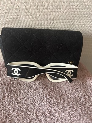 CHANEL 8058 Damen Sonnenbrille oval Fassung schwarz schwarze Gläser Etui