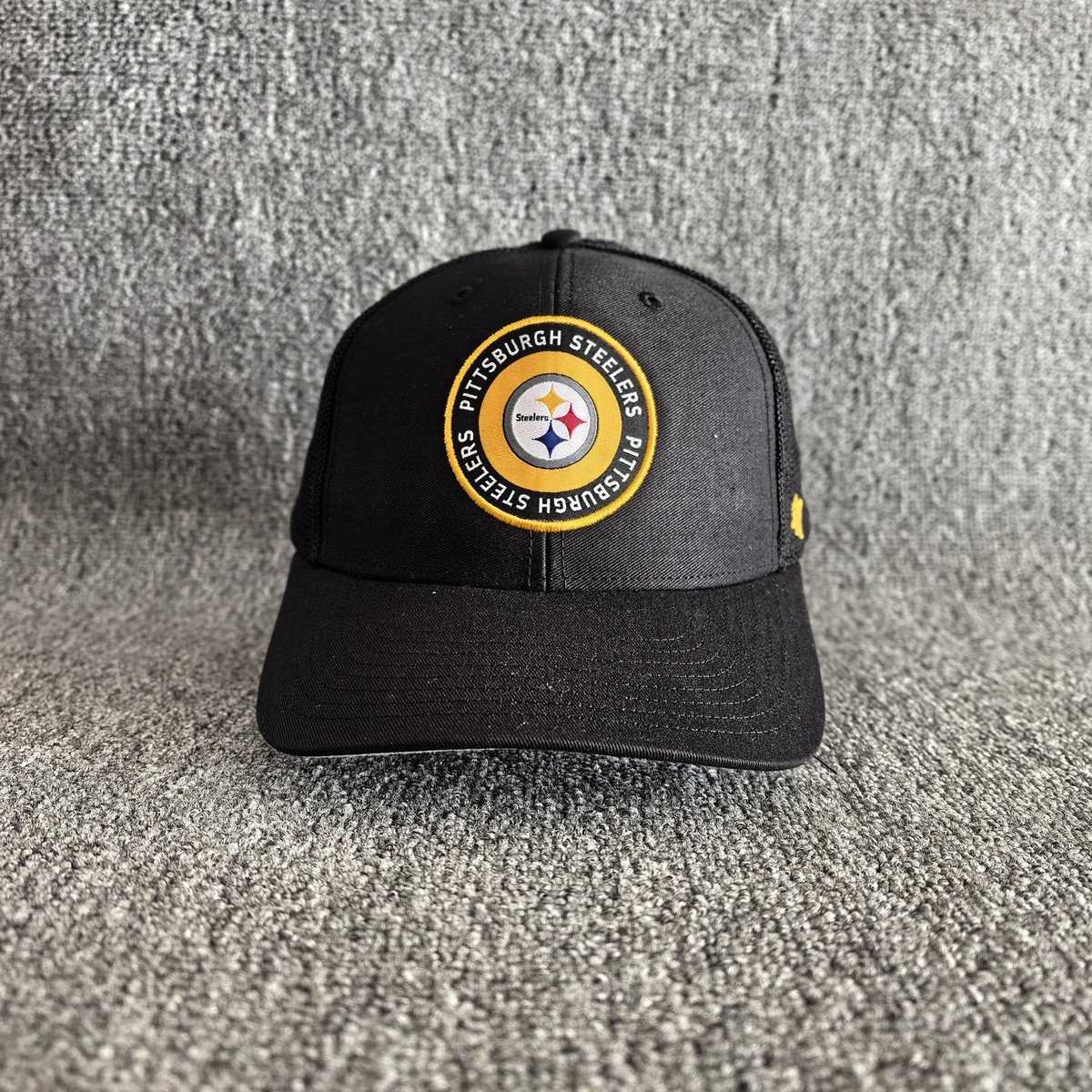 '47 Brand Pittsburgh Steelers Trucker Fitted Black S/M Retro NFL Hat