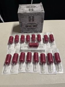 HELIOS Vintage Tattoo Tube & 1" Red Grip Round Liner Type Box of 17 EXP. 10/26