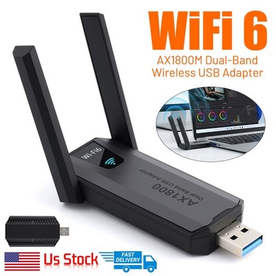 USB 3.0 Wireless WIFI 6 Adapter 1800Mbps Long Range Dongle Dual Band Network lot