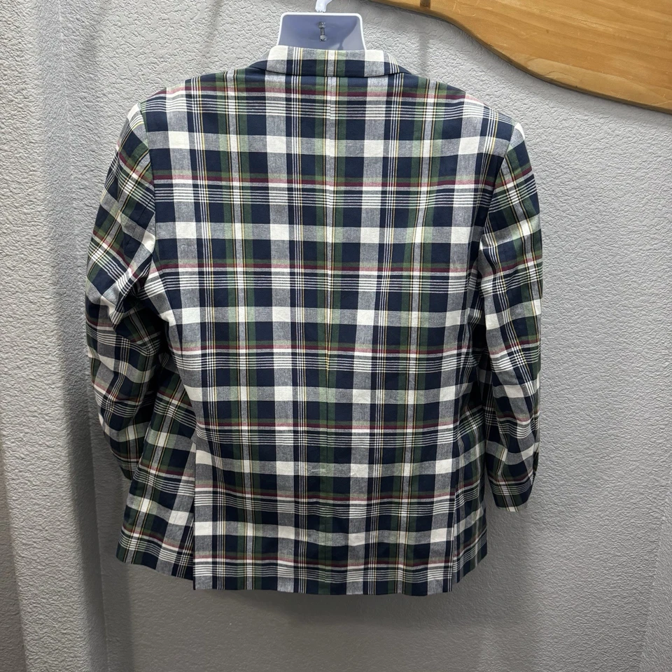 Abrigo Blazer Deportivo Chaqueta de Algodón Inspirada en Madrás Alan River Hombre 46R Verde a Cuadros Foto 4 de 4