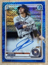 2020 Bowman Chrome HTA Choice Blue Mojo Refractor 51/150 Jordan Brewer Auto 