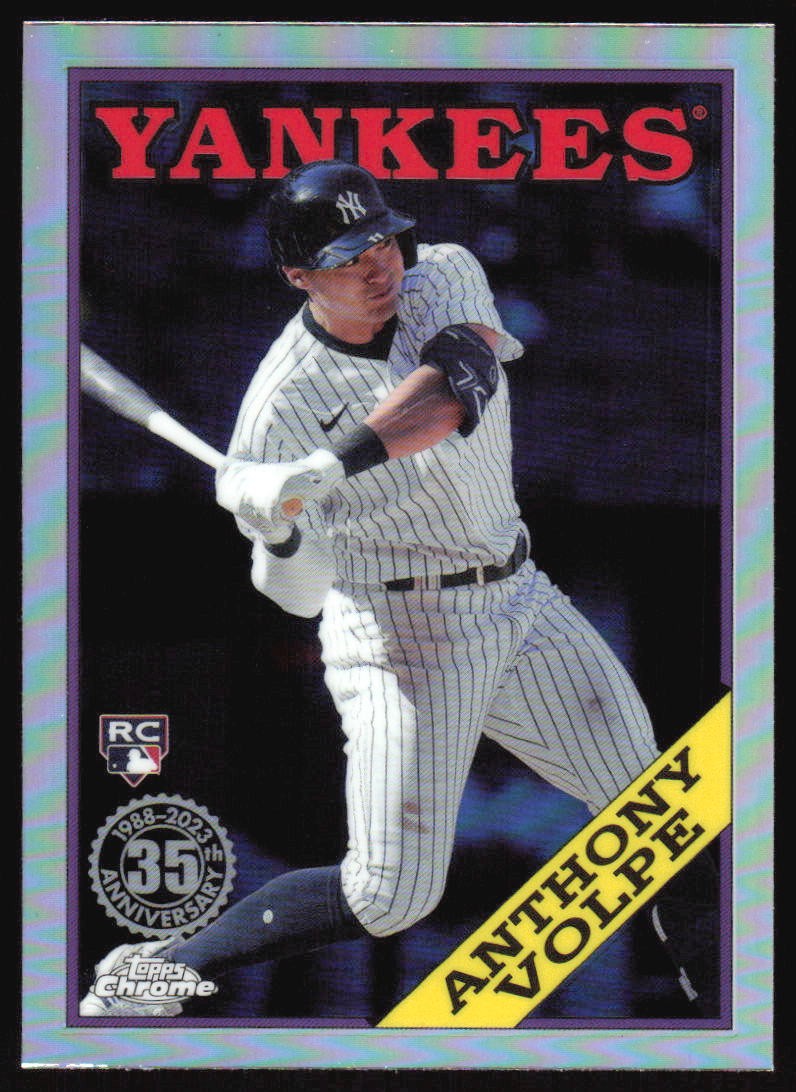 2023 Topps Chrome Update Anthony Volpe #88CU-17 1988 Topps Insert Rookie Yankees