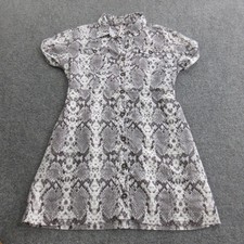 Urban Outfitters Shirt Dress Womens Gray Snake Print Button Front Casual