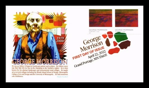 US COVER GEORGE MORRISON ARTIST IMPERFORATE FIRST DAY ISSUE PANDA CACHET