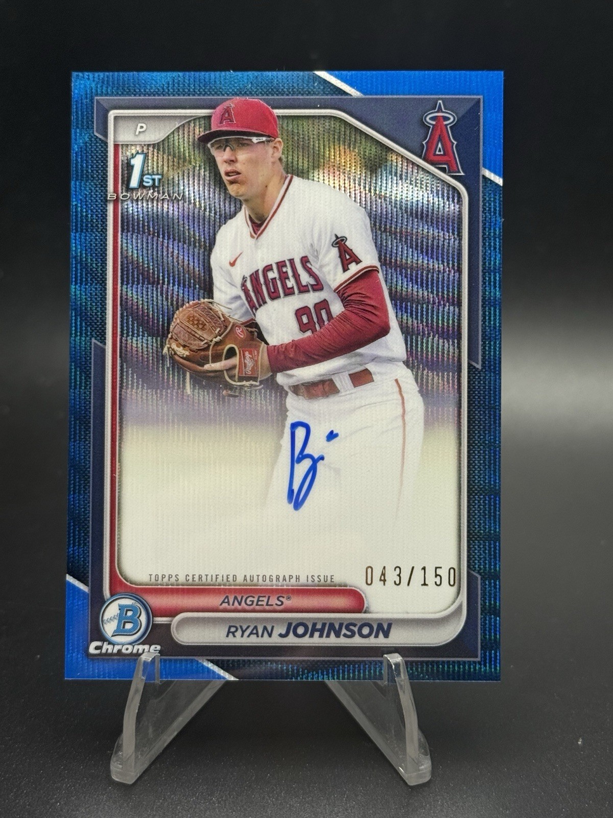 2024 Bowman Draft Ryan Johnson Chrome Auto Blue Wave Refractor 1st /150