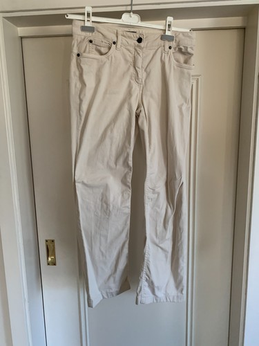 WINDSOR Damen Hose Jeans 5-Pocket-Style creme beige Gr. 38 Made in Italy