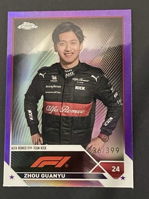 2023 Topps Chrome Formula 1 Purple Zhou Guanyu /399 #58