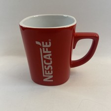 NESCAFE Coffee Mug Cup Red Collectible Square Advertising Promotional