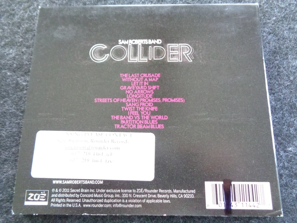 CD: SAM ROBERTS BAND - COLLIDER / Alternative, Country, Folk, Kanada, 2011 - Bild 2 von 4