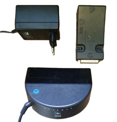 ScanMan 2 mit Adapter und Netzteil Logitech Handscanner Vintage 