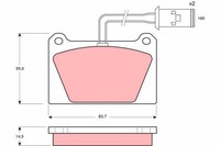 Bremsbelagsatz, Scheibenbremse GDB336 TRW FüR MG Reliant Austin