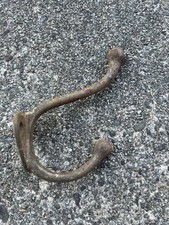1 Genuine Antique Coat Hook Metal Vintage Hat Holder Salvage Ornate Large