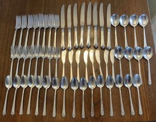 Royal Crest Castle Rose Sterling Flatware Set Service For 8 1550g 925 Silver