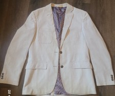 Haggar Mens Beige Houndstooth 2-Button Notch ...