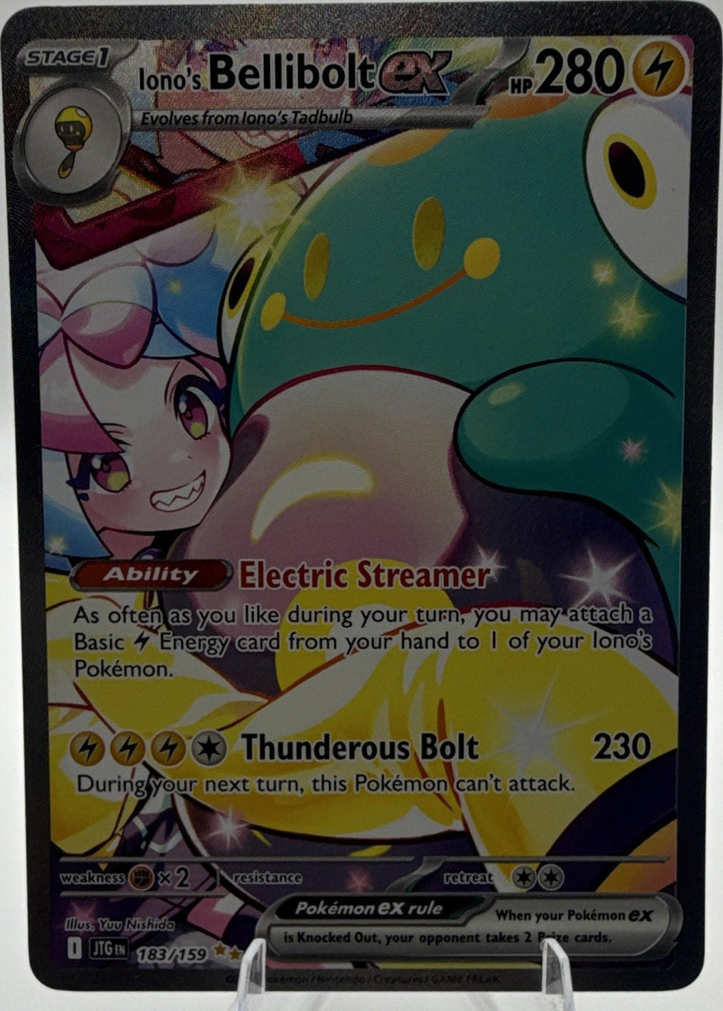 Iono's Bellibolt ex 183/159 Sv09: Journey Together SIR Full Art Holo English