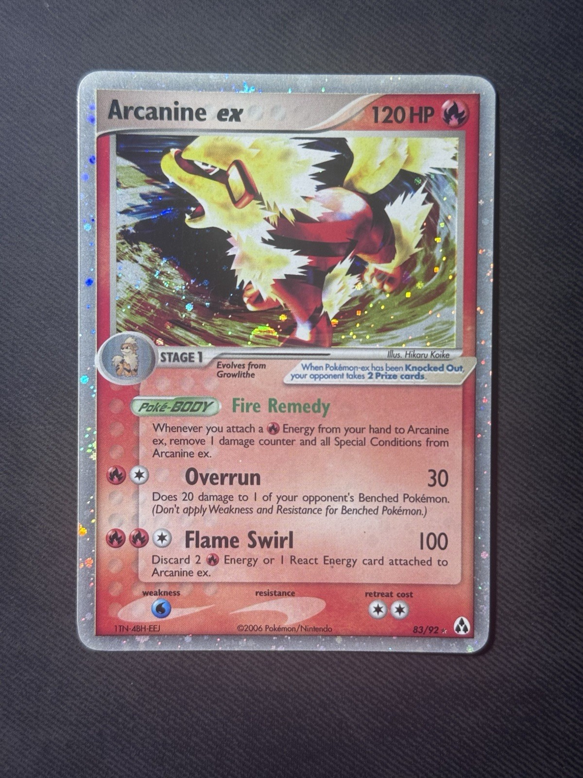 Arcanine ex Ultra Rare Holo EX Legend Maker 83/92 Pokemon TCG - MINTY + SWIRL