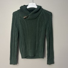 VTG Polo Ralph Lauren Sweater Kids Youth Size 8 Cable Knit Fisherman Aran Shawl