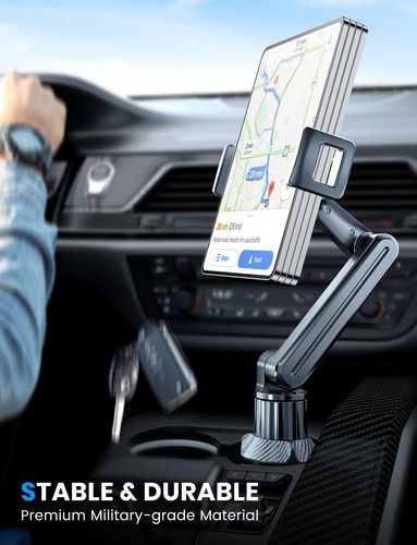 Tablet Holder for Car for iPad Cup Mount with 1.57"Depth Large Clamp 15"Height - Picture 2 of 7