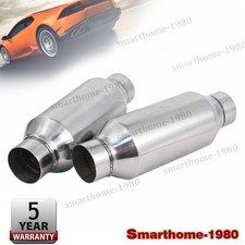 2x 2.5 Inlet Outlet Exhaust Muffler 12 Length Resonator Ss Stainless Steel