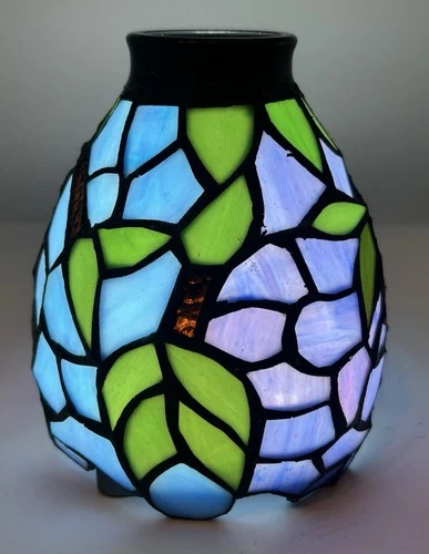 Vintage Tiffany Style Stained Glass Lamp Shade Blue Green Purple Replacement