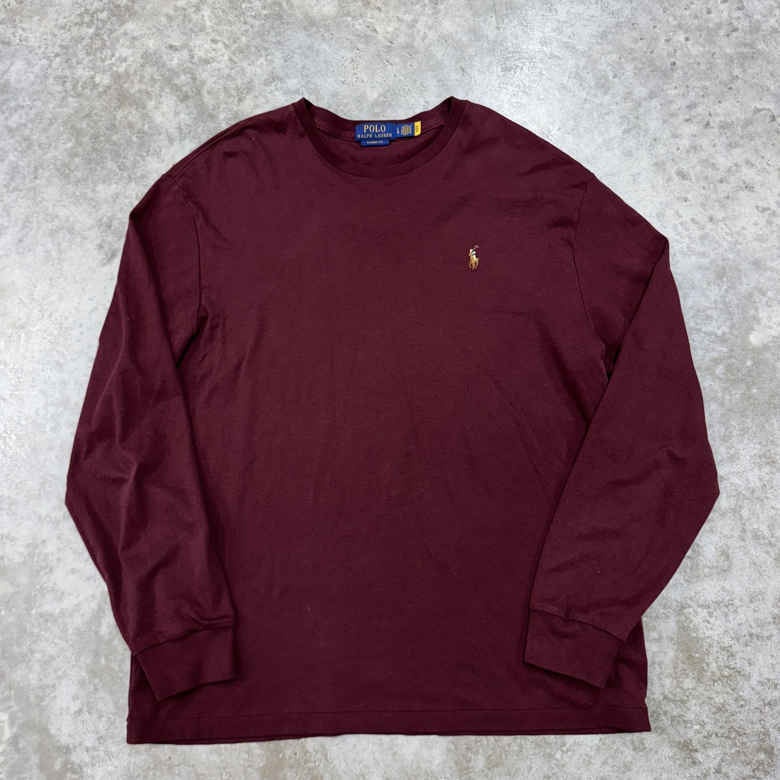 Polo Ralph Lauren Shirt Mens Large Classic Fit Long Sleeve Crew Neck Pony