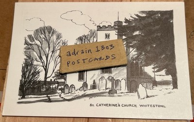 Mitte 20. Jahrhundert PC Whitestone Devon/ St Catherines Kirche Skizzenkarte/ Noel Tatt