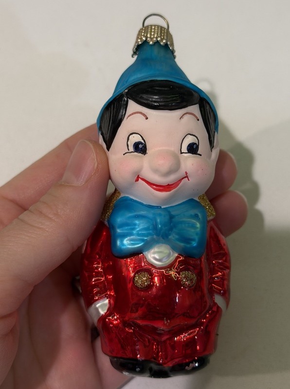 Vintage Krebs Glass Pinocchio 4” Christmas Ornament Handblown Glass Made Germany