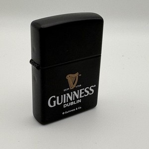 Zippo Windproof 2010 Guinness Beer Harp Logo Dublin Lighter Black Matte PreOwned