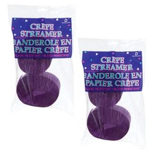 Crepe Paper Streamers 4 Rolls 70.5 Feet Each Purple 