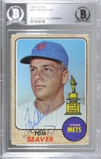 BAS 1968 Topps Tom Seaver #45 Authentic Auto HOF ow6